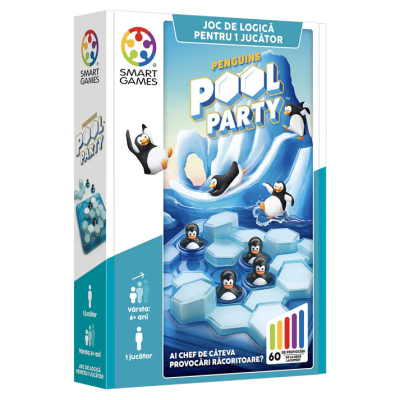 Penguins Pool Party, joc de logica cu 60 de provocari, 6+ ani, editie lb. Romana